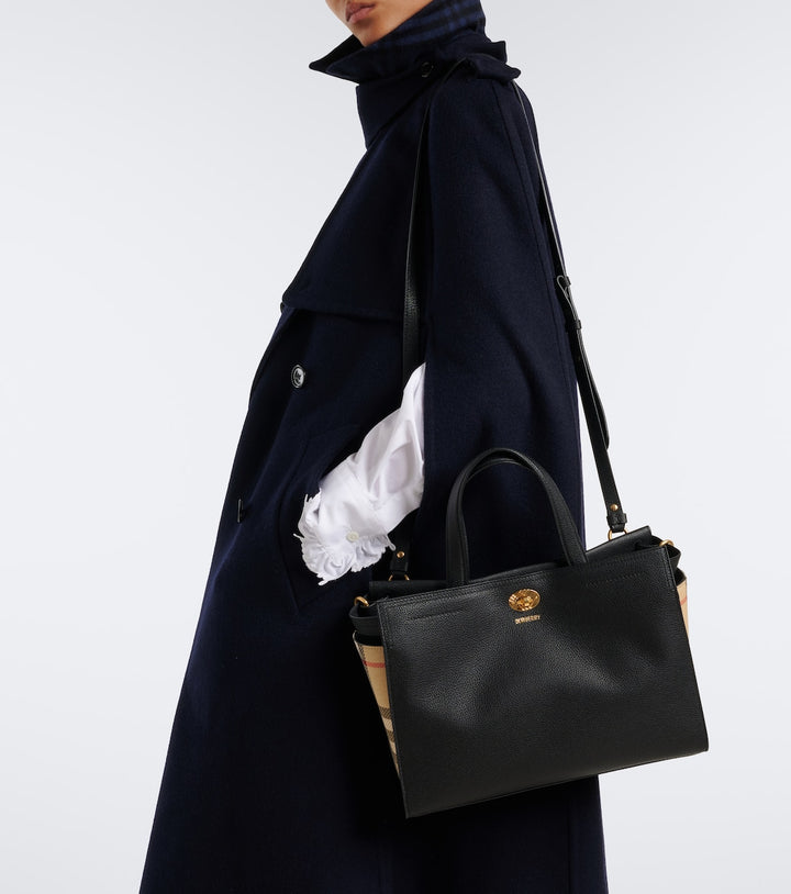 Burberry Check Small leather top-handle bag