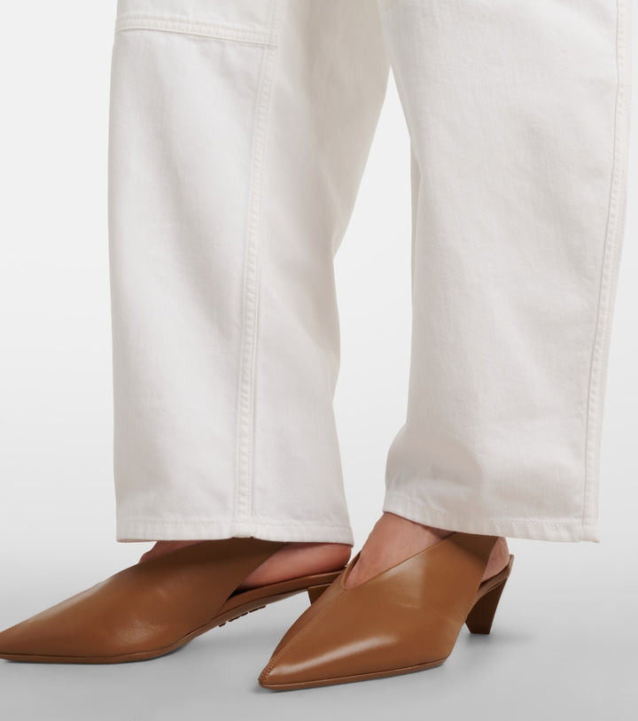 Loewe Origami Leather Slingback Pumps