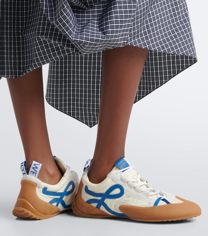 Loewe Grip Anagram Suede-Trimmed Sneakers