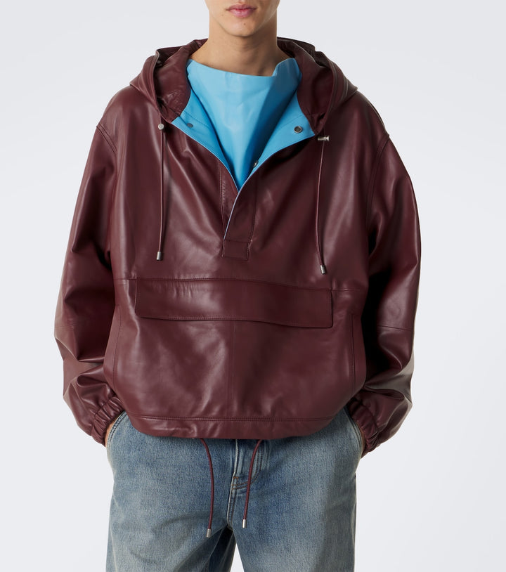 Loewe Hooded leather jacket
