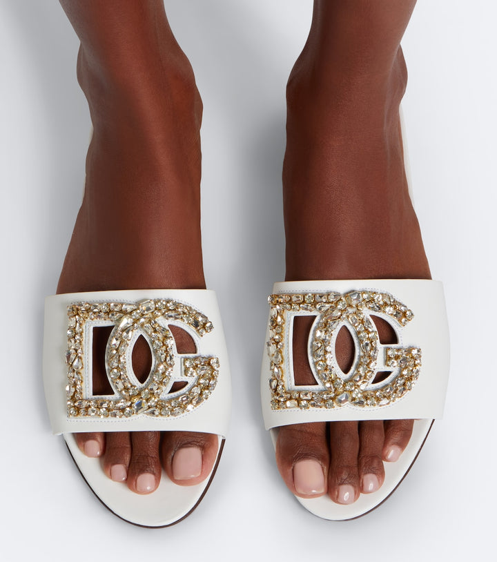 DG embellished leather slides