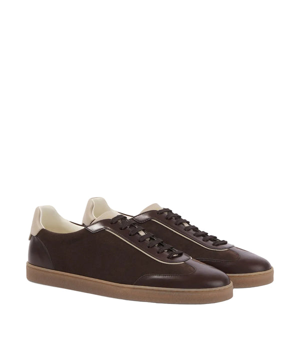 Brunello Cucinelli Leather-trimmed suede sneakers