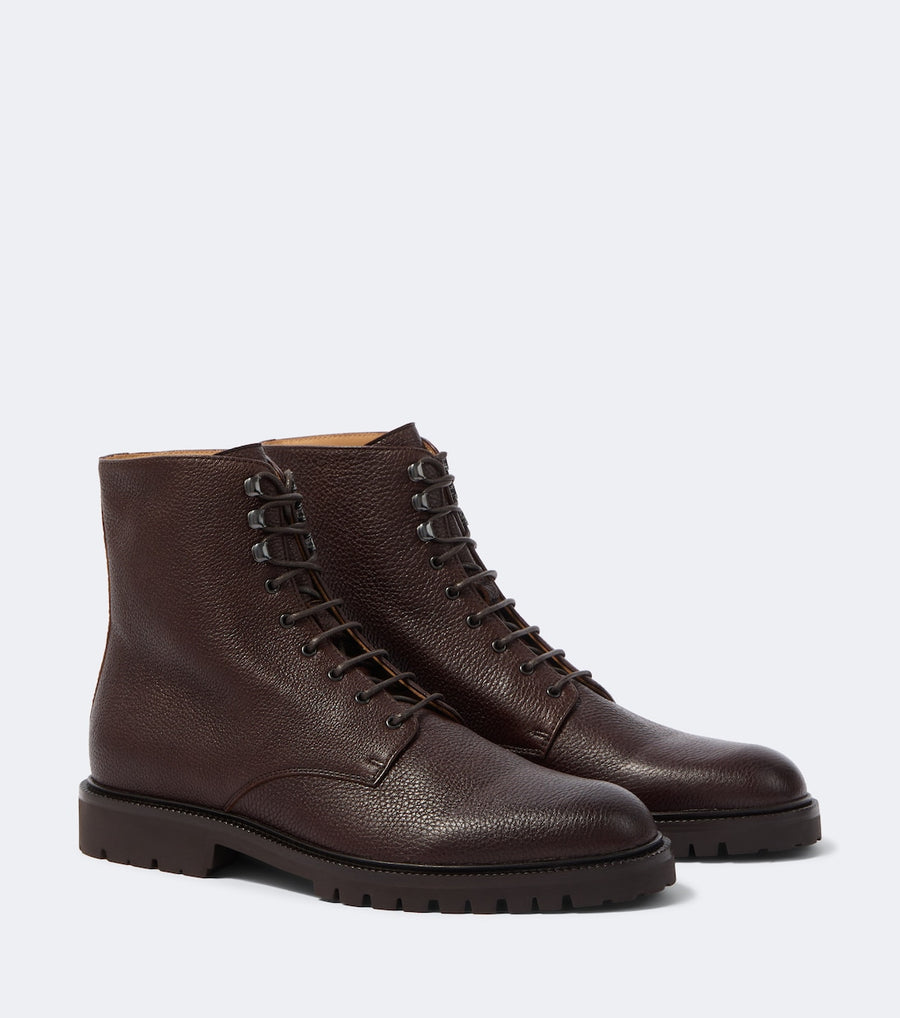Brunello Cucinelli Leather lace-up boots