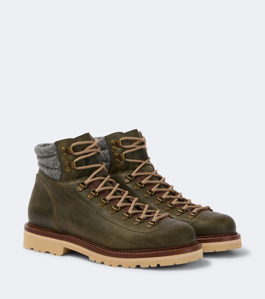 Brunello Cucinelli Leather lace-up boots