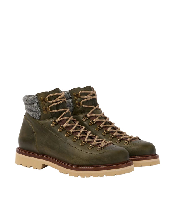 Brunello Cucinelli Leather lace-up boots