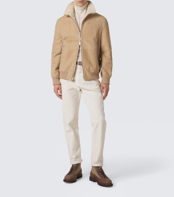 Brunello Cucinelli Suede-trimmed lace-up boots