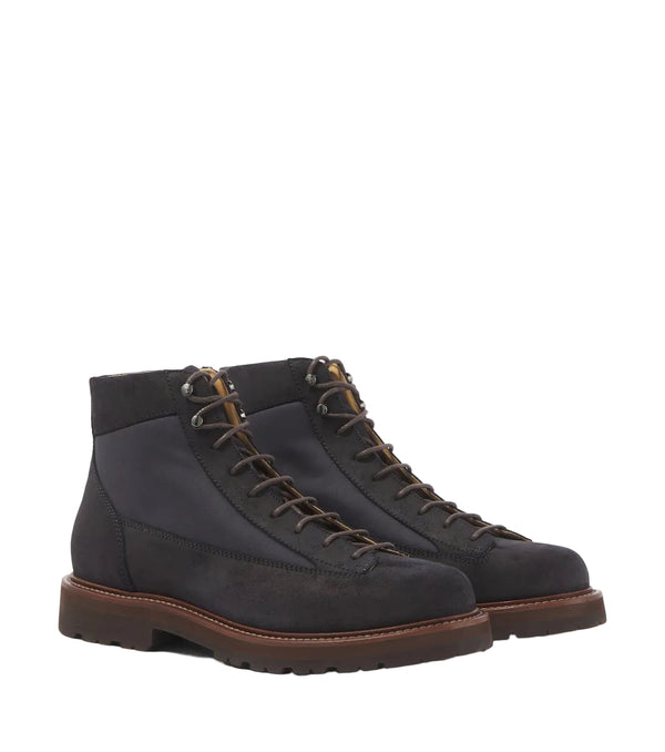 Brunello Cucinelli Suede-trimmed lace-up boots