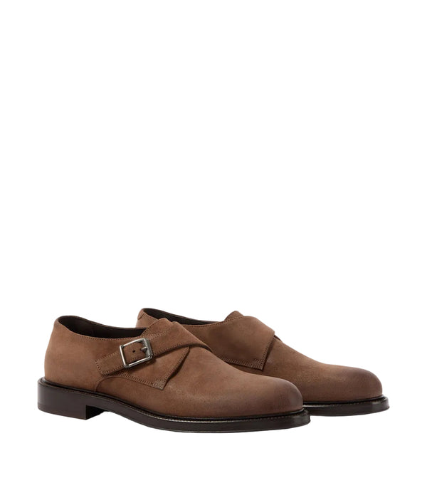 Brunello Cucinelli Monili suede monk strap shoes