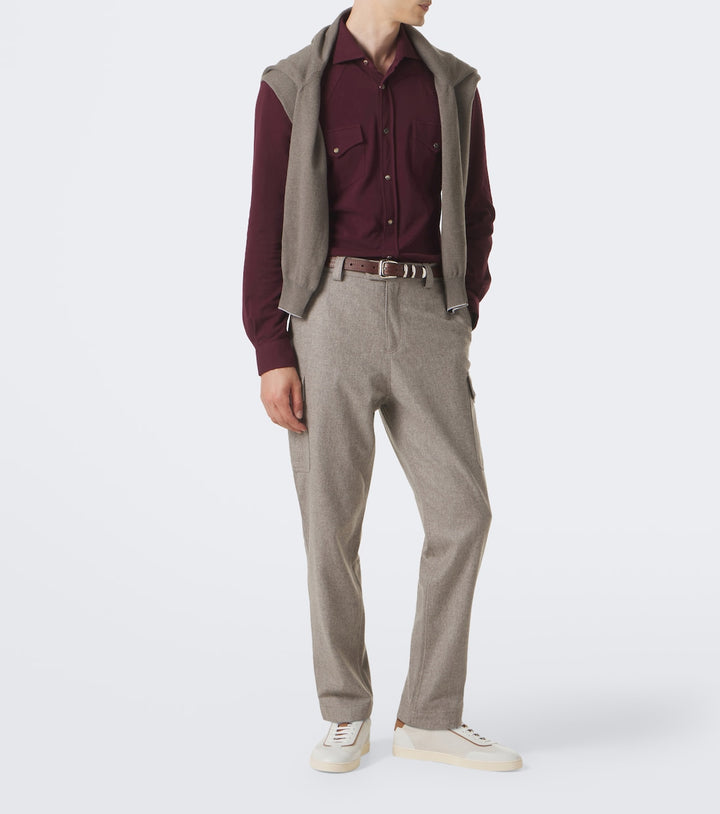 Brunello Cucinelli Leather-trimmed suede sneakers