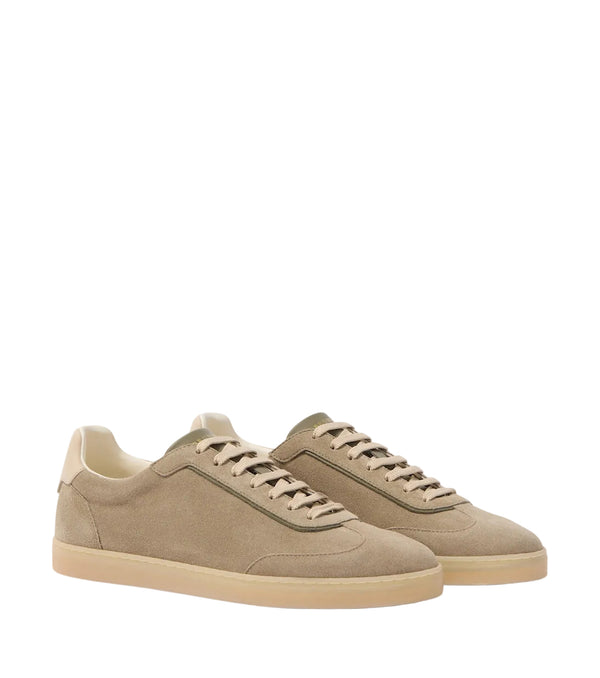 Brunello Cucinelli Leather-trimmed suede sneakers