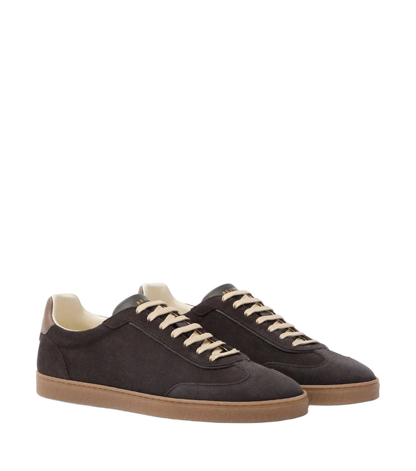 Brunello Cucinelli Leather-trimmed suede sneakers