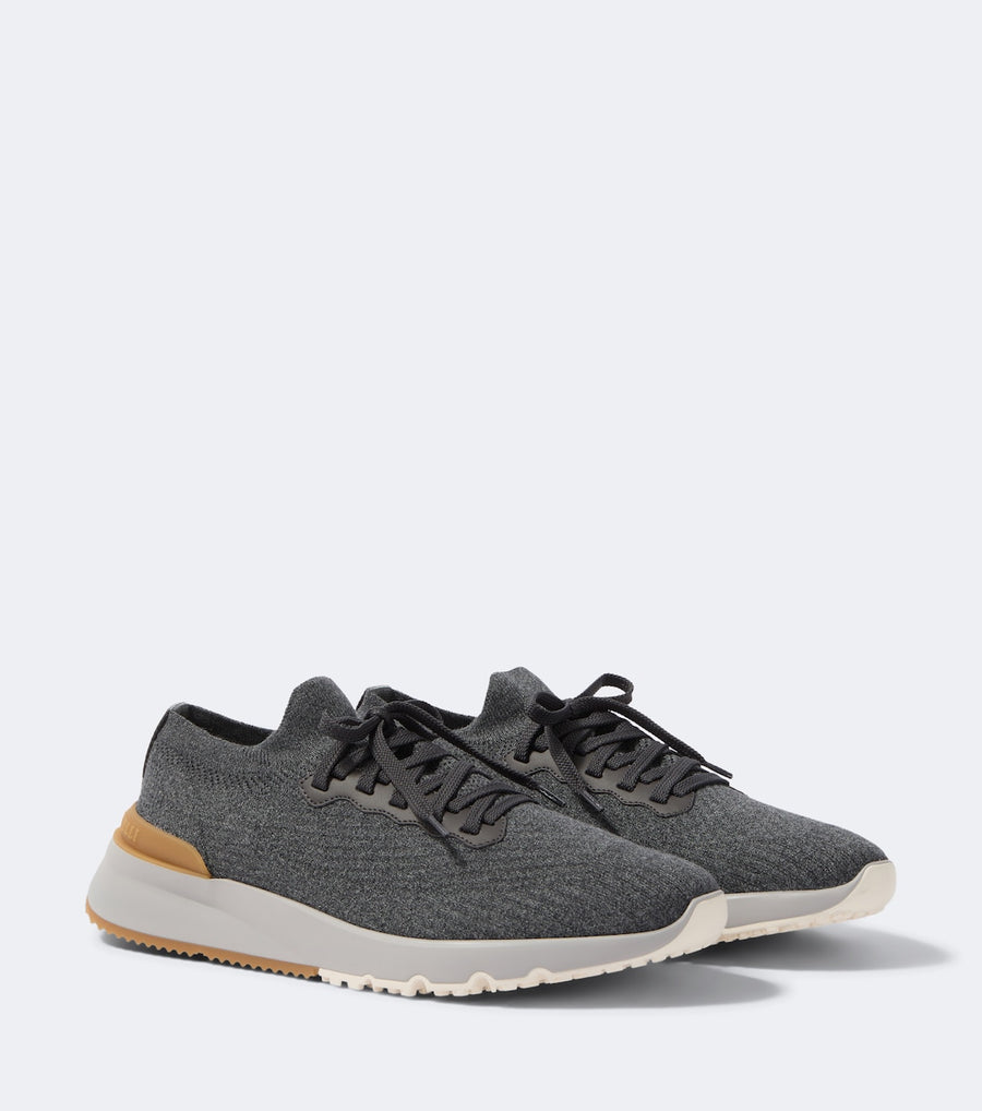 Brunello Cucinelli Leather-trimmed sneakers