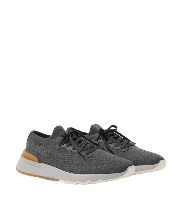 Brunello Cucinelli Leather-trimmed sneakers