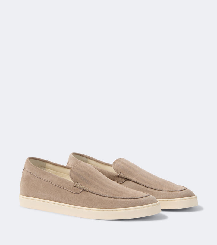 Brunello Cucinelli Chevron suede slip-on shoes