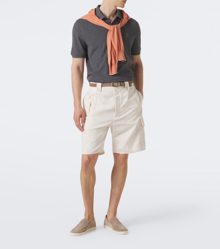 Brunello Cucinelli Chevron suede slip-on shoes