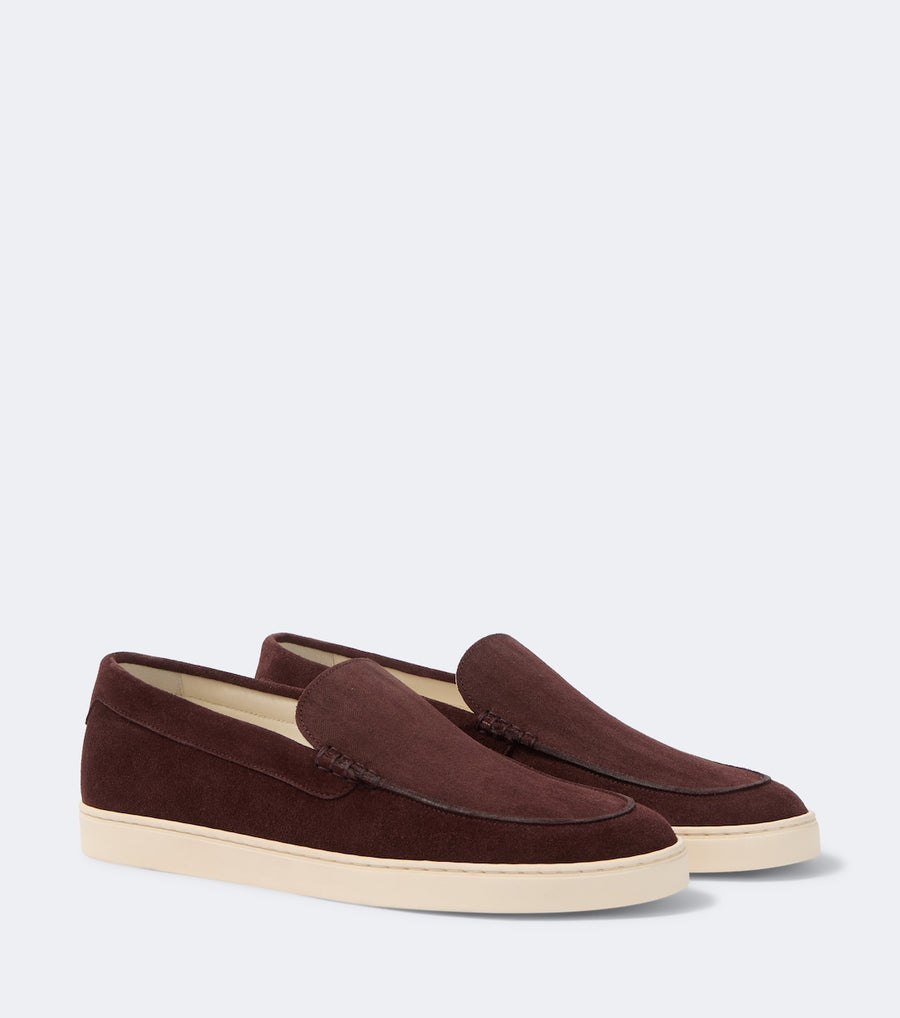 Brunello Cucinelli Chevron suede slip-on shoes