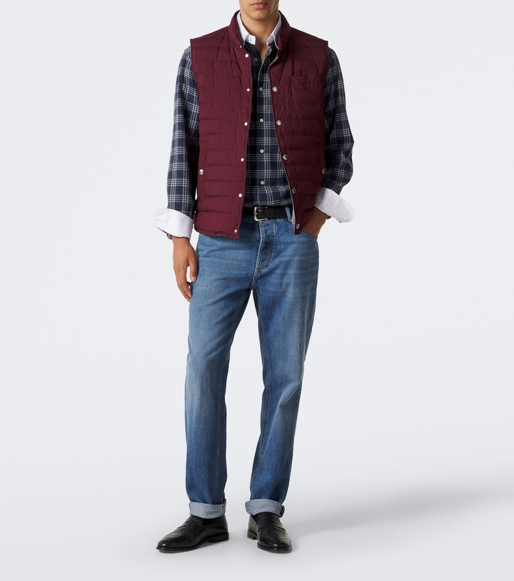 Brunello Cucinelli Checked cotton-blend flannel shirt