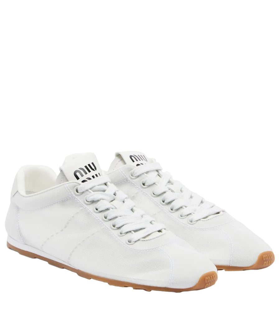 Miu Miu Plume leather-trimmed sneakers