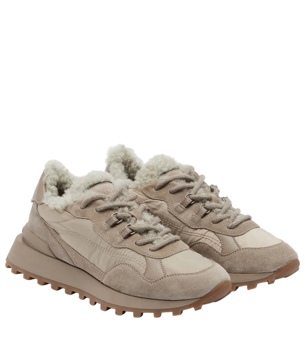 Brunello Cucinelli Shearling-trimmed sneakers