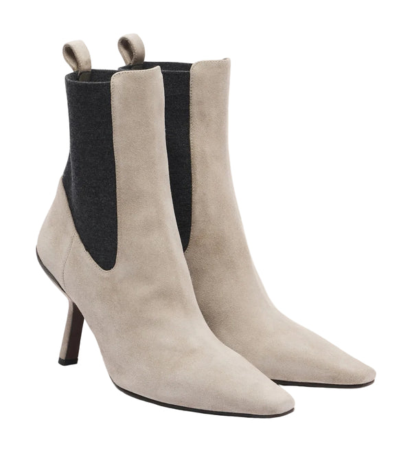 Brunello Cucinelli Monili Suede Ankle Boots