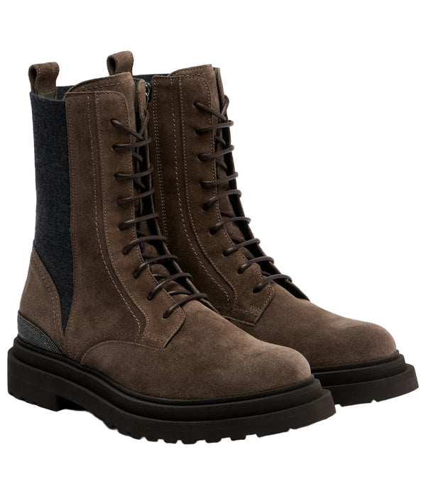 Brunello Cucinelli Monili suede lace-up boots