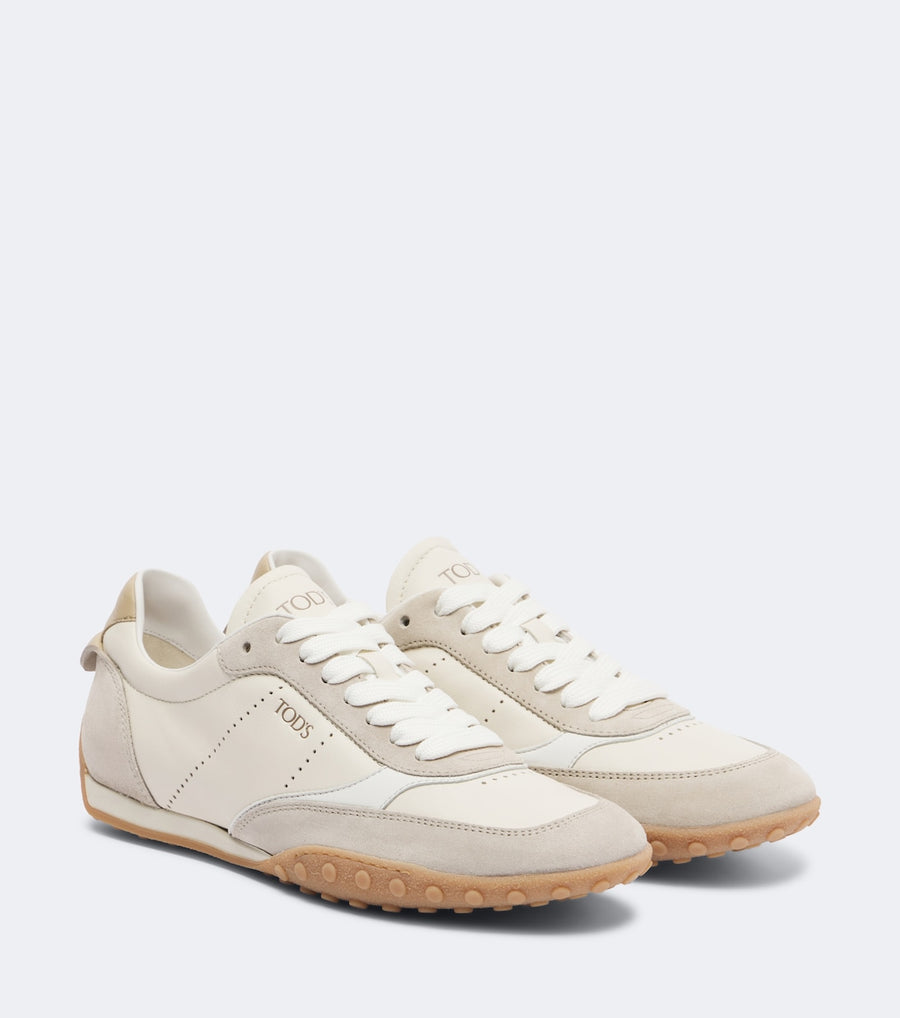 Tod's Suede-trimmed leather sneakers