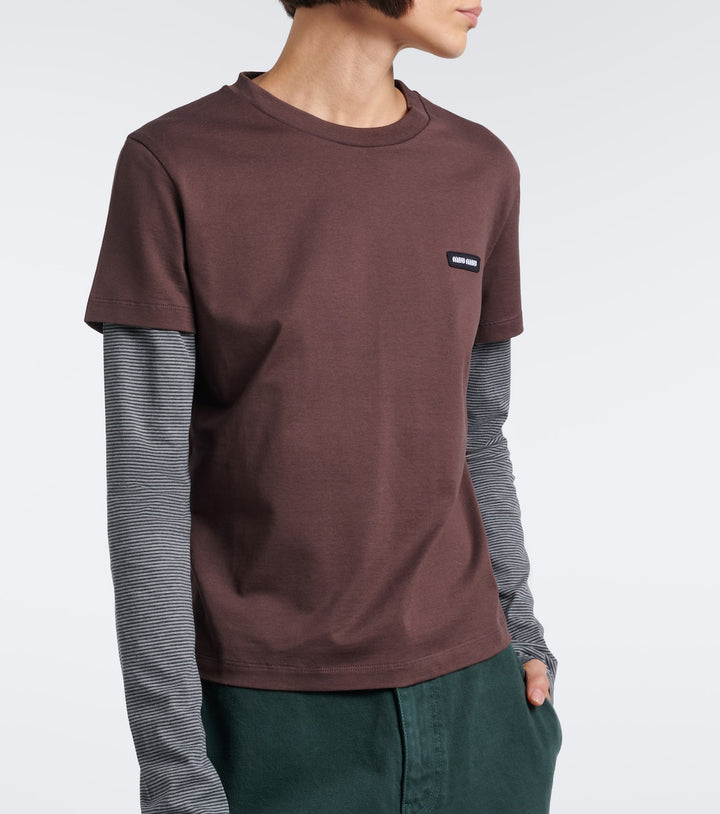 Miu Miu Layered cotton jersey T-shirt
