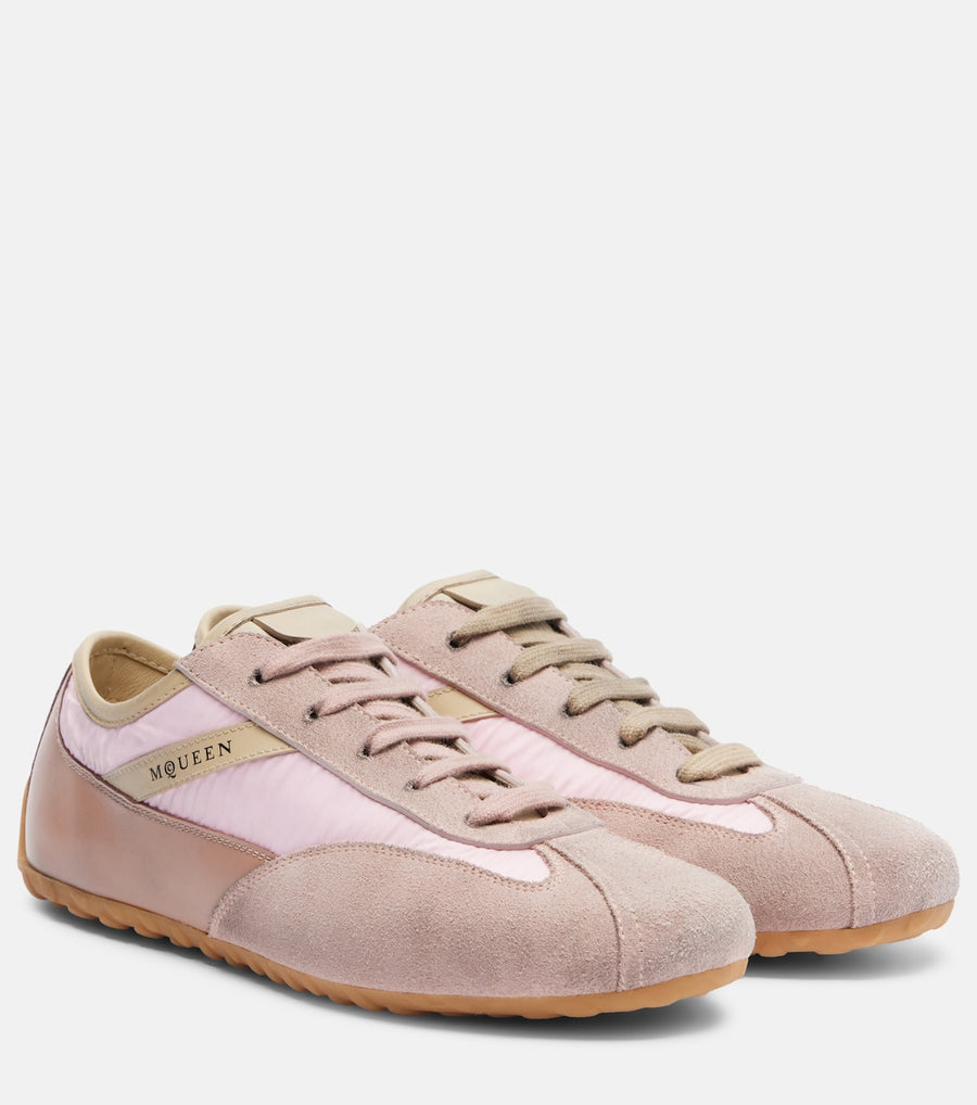 McQueen Boxe Suede and Leather Sneakers
