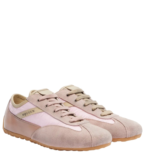 McQueen Boxe Suede and Leather Sneakers