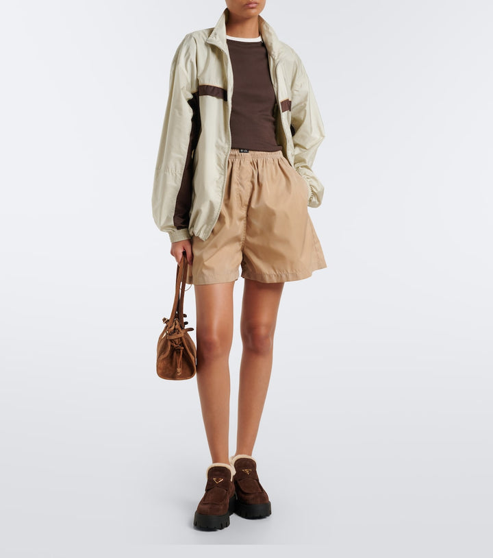 Prada Shearling-lined suede ankle boots