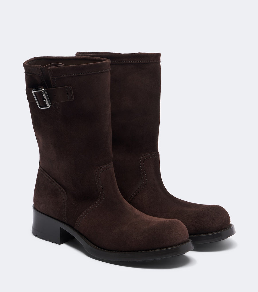 Prada Shard Suede Biker Boots