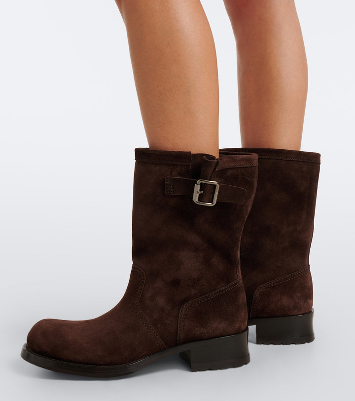 Prada Shard Suede Biker Boots