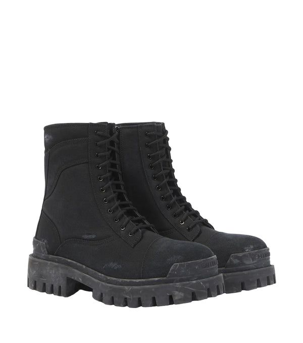 Balenciaga Combat Strike canvas lace-up boots