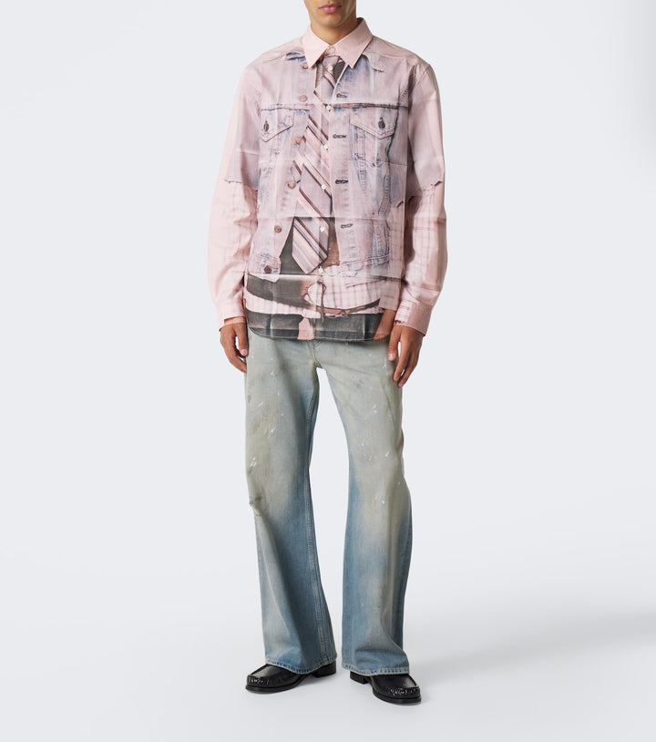 Acne Studios Trompe-l'œil cotton poplin shirt