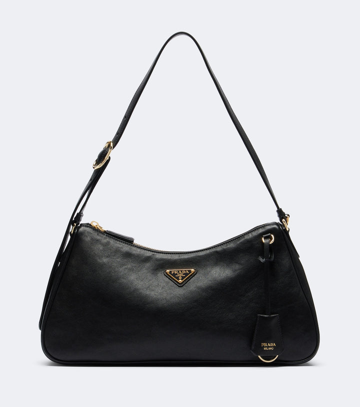 Prada Aimée Large Leather Shoulder Bag