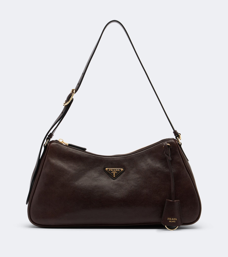 Prada Aimée Large Leather Shoulder Bag