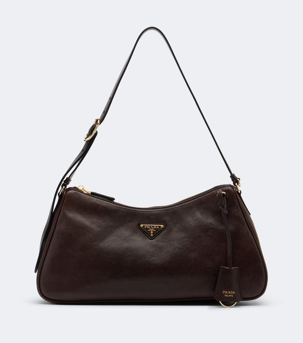 Prada Aimée Large Leather Shoulder Bag