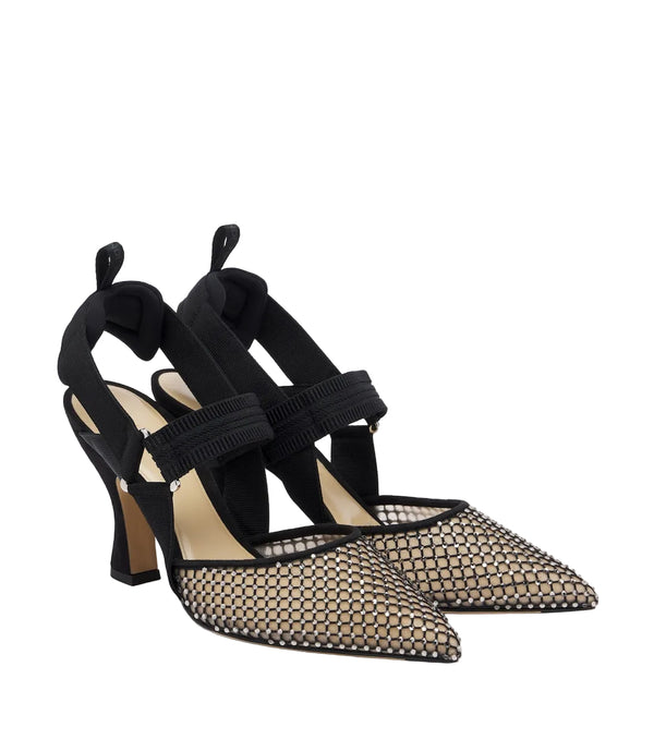 Colibrì Embellished Mesh and Suede Pumps
