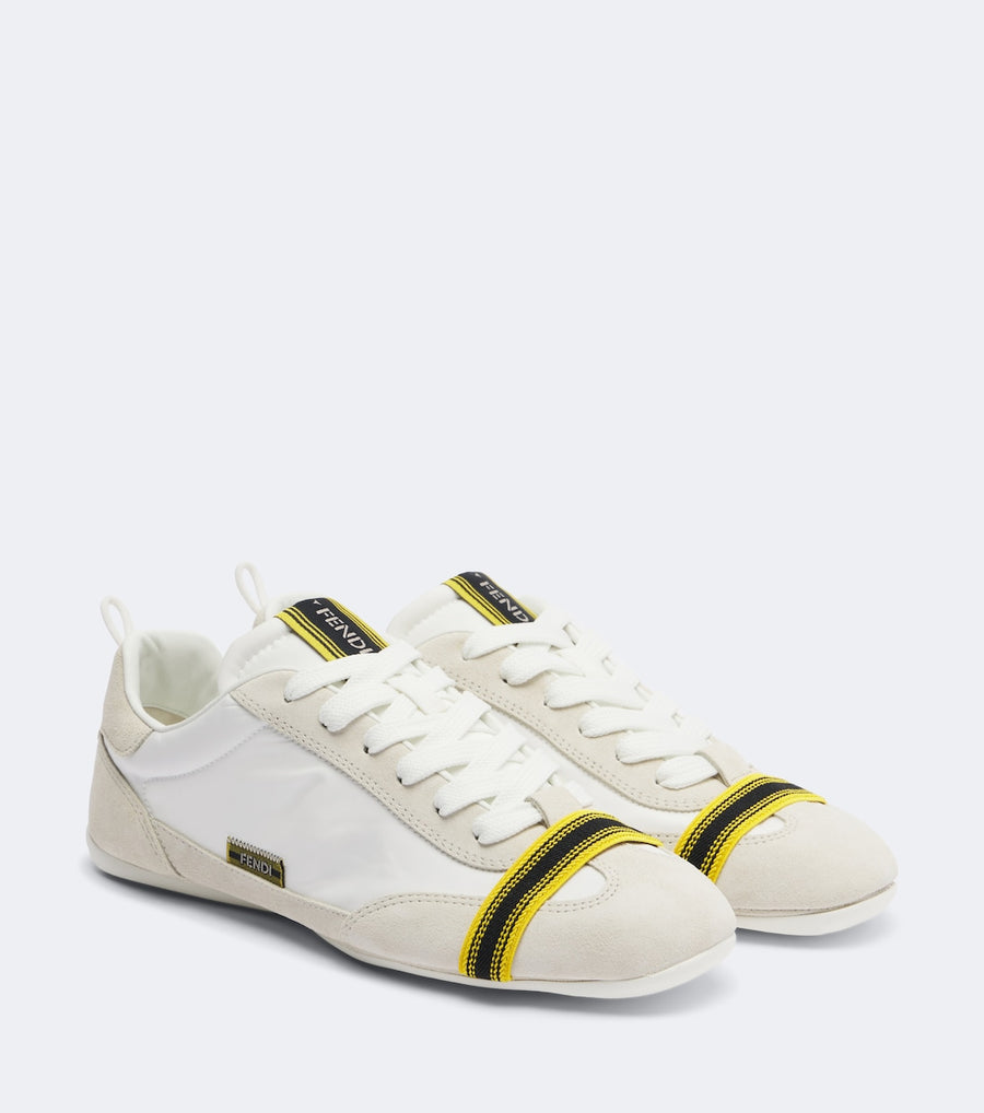 Fendi Wrap suede-trimmed sneakers