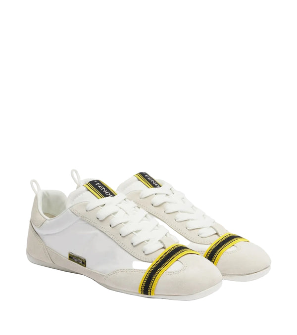 Fendi Wrap suede-trimmed sneakers