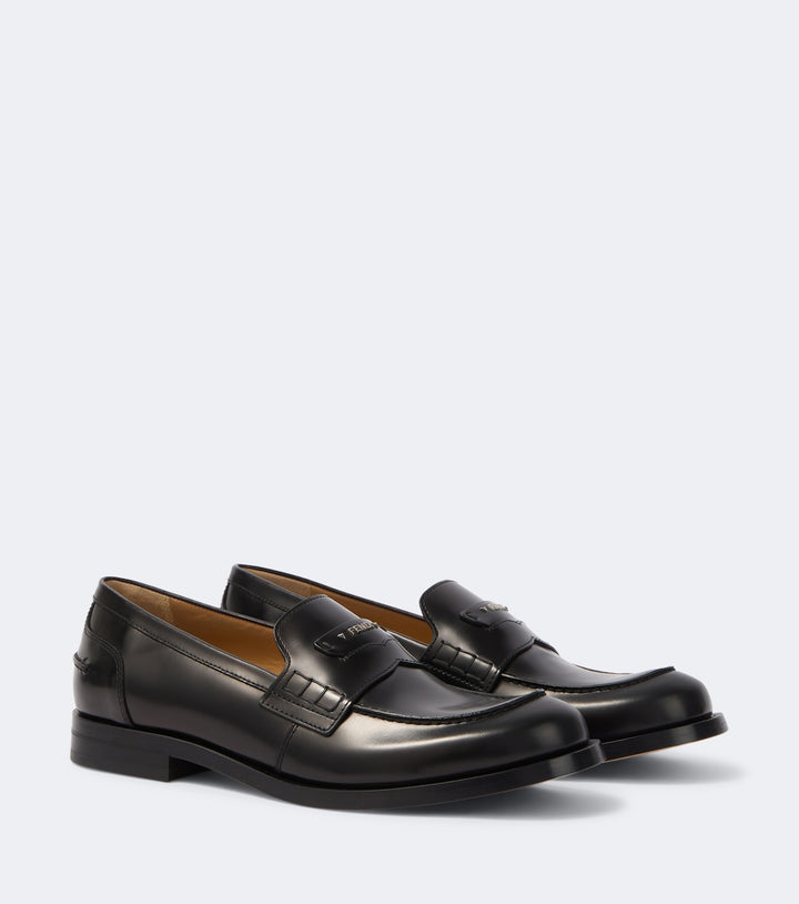 Fendi Ateneo leather penny loafers