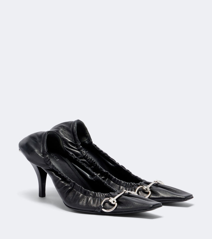 Gucci Vittoria Horsebit leather pumps