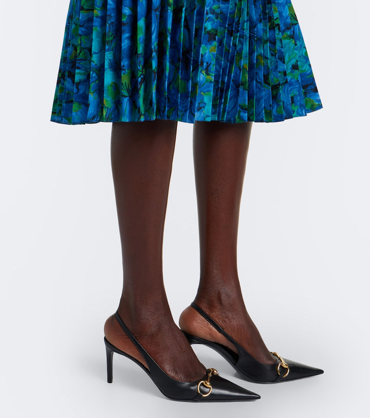 Gucci Donna Horsebit leather slingback pumps