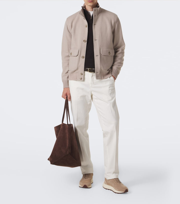 Fedeli Suede-trimmed sneakers
