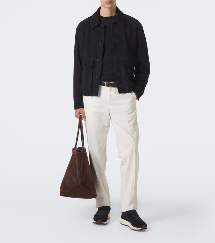 Fedeli Suede-trimmed sneakers