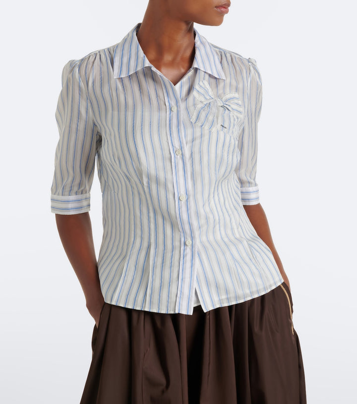 Prada Bow-detail striped shirt