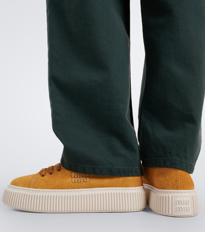 Miu Miu Suede Platform Sneakers