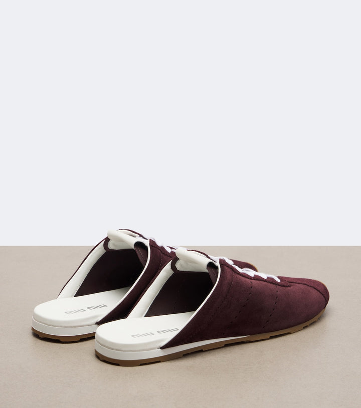 Miu Miu Plume Suede Mules