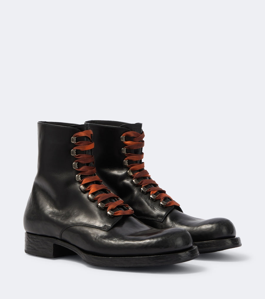 Prada Leather lace-up boots