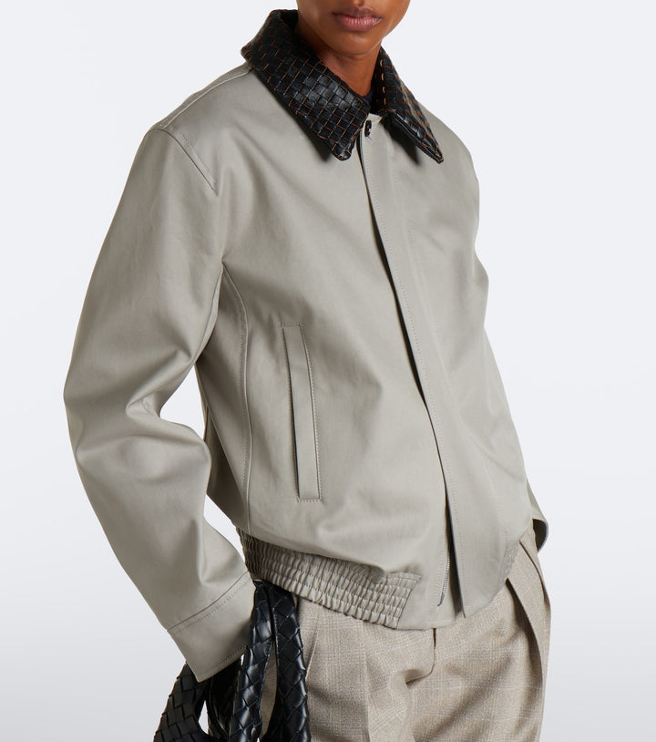 Bottega Veneta Intrecciato oversized cotton blouson jacket